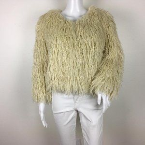 Jocelyn Womam Faux Fur Jacket Coat Color Ivory